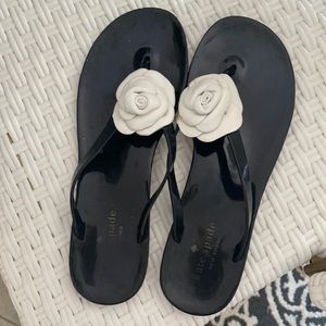 Kate Spade camellia flip flops